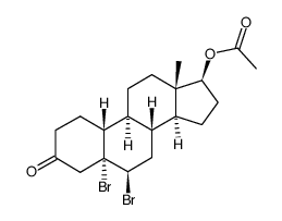 (5R,6R,8R,9S,10R,13S,14S,17S)-5,6-dibromo-13-methyl-3-oxohexadecahydro-1H-cyclopenta[a]phenanthren-17-yl acetate结构式
