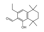 3-ethyl-1-hydroxy-5,5,8,8-tetramethyl-5,6,7,8-tetrahydronaphthalene-2-carboxaldehyde结构式