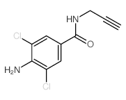 4-amino-3,5-dichloro-N-prop-2-ynyl-benzamide结构式