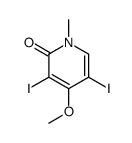 3,5-diiodo-4-methoxy-1-methylpyridin-2-one结构式
