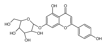 7-(alpha-D-glucopyranosyloxy)-5-hydroxy-2-(4-hydroxyphenyl)-4H-1-benzopyran-4-one Structure