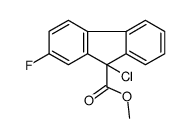 methyl 9-chloro-2-fluorofluorene-9-carboxylate结构式