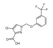4-氯-1-((3-(三氟甲基)苯氧基)甲基)-1H-吡唑-3-羧酸结构式