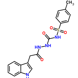 2-(1H-Indol-3-ylacetyl)-N-[(4-methylphenyl)sulfonyl]hydrazinecarboxamide结构式