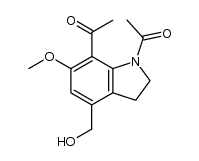 1,1'-(4-(hydroxymethyl)-6-methoxyindoline-1,7-diyl)diethanone结构式