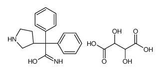 (R)-2,2-diphenyl-2-(pyrrolidin-3-yl)acetamide 2,3-dihydroxysuccinate Structure