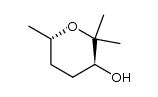 trans-(3S,6S)-Tetrahydro-2,2,6-trimethyl-2H-pyran-3-ol结构式
