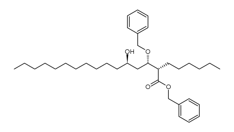 benzyl (2S,3S,5R)-3-(benzyloxy)-2-hexyl-5-hydroxyhexadecanoate结构式