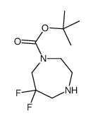 叔-丁基 6,6-二氟-1,4-重氮基庚环-1-甲酸基酯结构式
