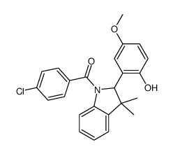 (4-chlorophenyl)-[2-(2-hydroxy-5-methoxyphenyl)-3,3-dimethyl-2H-indol-1-yl]methanone结构式
