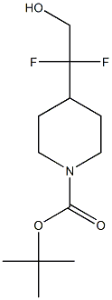 4-(1,1-二氟-2-羟乙基)哌啶-1-甲酸叔丁酯结构式