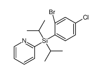 2-((2-bromo-4-chlorophenyl)diisopropylsilyl)pyridine Structure