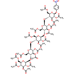 p-Nitrophenyl-D-Cellopentaoside, Hexadecaacetate结构式