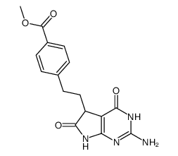 4-[2-(2-氨基-4,5,6,7-四氢-4,6-二氧代-3H-吡咯并[2,3-d]嘧啶-5-基)乙基]苯甲酸甲酯结构式