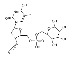 6-glucopyranosyl 3'-azido-3'-deoxy-5'-thymidinyl phosphate结构式