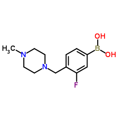 3-氟-4-((4-甲基哌嗪-1-基)甲基)苯基硼酸结构式