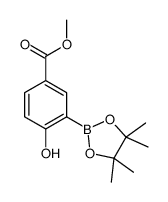 4-Hydroxy-3-(4,4,5,5-tetramethyl-[1,3,2]dioxaborolan-2-yl)-benzoic acid methyl ester结构式