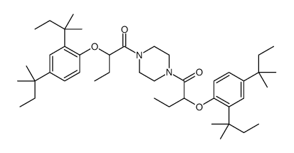 2-[2,4-bis(2-methylbutan-2-yl)phenoxy]-1-[4-[2-[2,4-bis(2-methylbutan-2-yl)phenoxy]butanoyl]piperazin-1-yl]butan-1-one结构式
