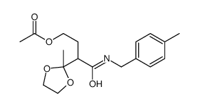[3-(2-methyl-1,3-dioxolan-2-yl)-4-[(4-methylphenyl)methylamino]-4-oxobutyl] acetate Structure