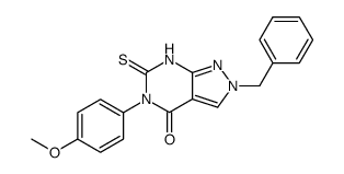 2-Benzyl-5-(4-methoxy-phenyl)-6-thioxo-2,5,6,7-tetrahydro-pyrazolo[3,4-d]pyrimidin-4-one Structure