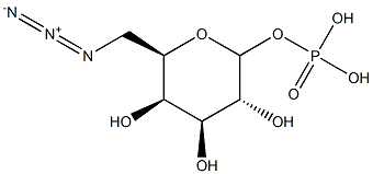 6-叠氮基-6-脱氧-D-吡喃半乳糖 1-(磷酸二氢酯)结构式