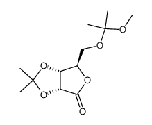 2,3-O-isopropylidene-5-O-(1-methoxy-1-methyl-ethyl)-D-ribono-1,4-lactone Structure