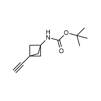 N-{3-乙炔基双环[1.1.1]戊-1-基}氨基甲酸叔丁酯结构式