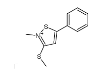 2-methyl-3-methylthio-5-phenylisothiazolium iodide结构式