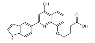 4-[[2-(1H-indol-5-yl)-4-oxo-1H-quinolin-8-yl]oxy]butanoic acid结构式