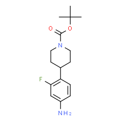 4-(4-氨基-2-氟苯基)哌啶-1-甲酸叔丁酯结构式