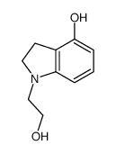 1-(2-hydroxyethyl)-2,3-dihydroindol-4-ol结构式
