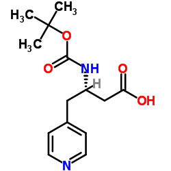 Boc-4-(4-吡啶)-L-β-高丙氨酸结构式