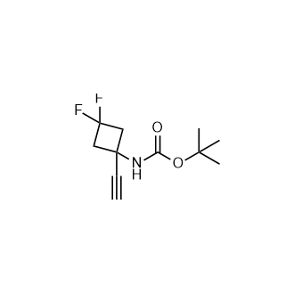 (1-乙炔基-3,3-二氟环丁基)氨基甲酸叔丁酯结构式
