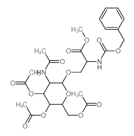 L-Serine,N-[(phenylmethoxy)carbonyl]-O-[3,4,6-tri-O-acetyl-2-(acetylamino)-2-deoxy-b-D-glucopyranosyl]-, methyl ester结构式
