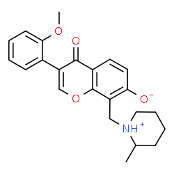 7-hydroxy-3-(2-methoxyphenyl)-8-((2-methylpiperidin-1-yl)methyl)-4H-chromen-4-one结构式