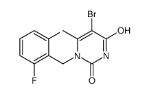 5-BROMO-1-(2,6-DIFLUORO-BENZYL)-6-METHYL-1H-PYRIMIDINE-2,4-DIONE structure