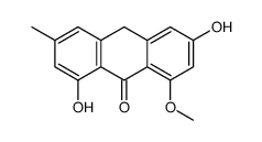 1,6-Dihydroxy-8-methoxy-3-methyl-9(10H)-anthracenone结构式