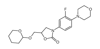 3-{3-fluoro-4-morpholinophenyl}-5-(tetrahydro-2H-2-pyranyloxy-methyl)-2-oxazolidinone结构式