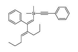 dimethyl-(2-phenylethynyl)-(2-phenyl-3-propylhepta-1,3-dienyl)silane结构式