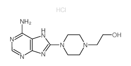 1-Piperazineethanol,4-(6-amino-9H-purin-8-yl)-, hydrochloride (1:2)结构式