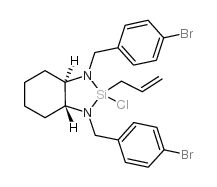 (1R,2R)-[1,2-环己烷二氨基-N,N′-双(4-溴苄基)烯丙基氯硅烷结构式