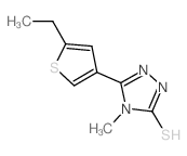 5-(5-乙基噻吩-3-基)-4-甲基-4H-1,2,4-噻唑-3-硫醇结构式