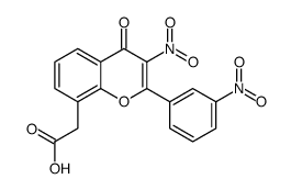2-[3-nitro-2-(3-nitrophenyl)-4-oxochromen-8-yl]acetic acid Structure