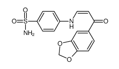 4-[[(Z)-3-(1,3-benzodioxol-5-yl)-3-oxoprop-1-enyl]amino]benzenesulfonamide结构式