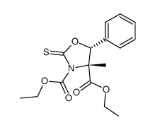 4-methyl-5c-phenyl-2-thioxo-oxazolidine-3,4r-dicarboxylic acid diethyl ester Structure