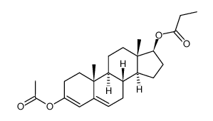 3-acetoxy-17β-(1-oxopropoxy)-androsta-3,5-diene结构式