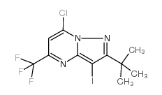 2-叔丁基-7-氯-3-碘-5-三氟甲基吡唑并[1,5-a]嘧啶结构式