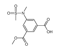 3-(甲氧基羰基)-5-(n-甲基甲基磺酰胺)苯甲酸结构式