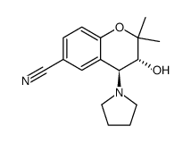 6-氰基-3,4-二氢-2,2-二甲基-反-4-(1-吡咯烷基)-2H-苯并-[b]-吡喃-3-醇结构式