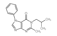 2-methyl-1-(2-methylpropyl)-7-phenyl-purin-6-one结构式